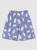 kitten Print Drawstring Beach Shorts 2xl Light blue