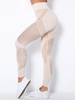 Knit Absorb Sweat Patchwork Yoga Leggings L Light coffee
