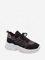 Knit Detail Breathable Sports Shoes
