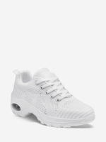 Knit Detail Casual Breathable Lace Up Shoes