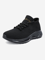 Knit Detail Lace Up Breathable Casual Shoes