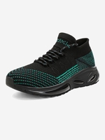 Knit Detail Lace Up Breathable Casual Shoes