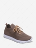 Knit Perforated Lace Up Running Shoes