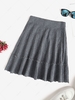 Knit Pintuck Frilled A Line Skirt Light slate gray