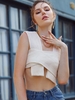 Knit Tie Back Wrap Tank Top White
