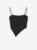 Knitted Asymmetric Scarf Hem Camisole Black