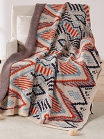 Knitted Geometric Tassel Blanket