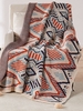Knitted Geometric Tassel Blanket