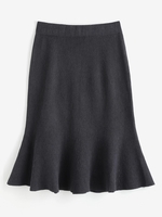 Knitted Midi Mermaid Skirt Gray