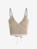 Knitted Tie Wrap Cami Top Light coffee