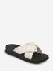 Knitting Plaid Cross Strap Flat Sandals