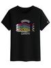 Koinobori Japanese Graphic Print Basic T-shirt S Black