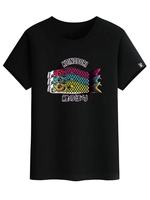 Koinobori Japanese Graphic Print Basic T-shirt S Black