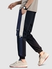 Label Design Color Spliced Multi-pocket Sport Joggers Xl Denim dark blue