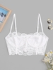 Lace Corset Style Sheer Bralette Top M White