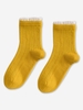 Lace Edge Ribbed Quarter Socks