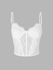 Lace Eyelash Sheer Cami Bralette Top S White