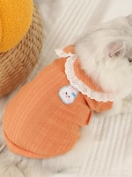 Lace Flounced Rabbit Embroidered Pet Cat Pajamas