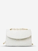 Lace Flower Decorate Faux Pearl Chain Shoulder Bag