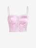 Lace Insert Crop Corset Camisole L Light pink