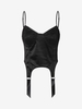 Lace Insert Stirrup Detail Camisole S Black