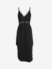 Lace Panel Cami Midi Dress S Black