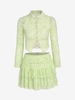 Lace See Thru Mini Layered Skirt Set L Green