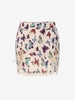 Lace Trim Butterfly Front Slit Mini Skirt M Light coffee