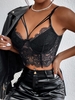 Lace Underwire Strappy Camisole M Black