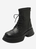 Lace Up Back Zip Platform Combat Boots