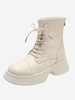 Lace Up Back Zip Platform Combat Boots
