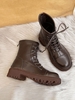 Lace Up Back Zip Platform Combat Boots