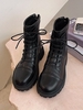 Lace Up Back Zip Platform Combat Boots