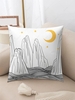 Line Mountain Moon Pattern Plush Pillowcase
