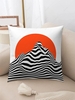 Line Mountain Sunrise Pattern Plush Pillowcase