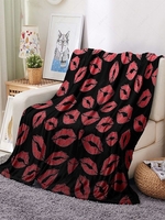 Lips Patterned Couch Bedroom Blanket