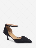 Litchi Embossed Buckle Pumps