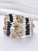 Magnetic Stones Faux Pearl Wrap Bracelet