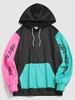 Make Some Noise Slogan Colorblock Hoodie 3xl Black