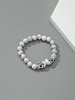 Marble Beading Skull Charm Bracelet
