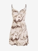 Marble Print Cowl Front Cami Mini Dress L