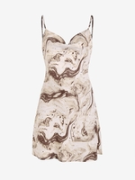 Marble Print Cowl Front Cami Mini Dress S