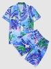 Marine Life Vacation Shirt And Shorts Set Xl Silk blue