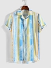 Marine Stripe Pattern Button-front Shirt Xxl Multi a
