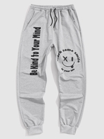 Mark Your Naughty Smile Slogan Jogger Graphic Sweatpants Xl Light gray