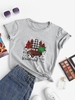 Marled Christmas Tree Car Print Tee Xl Light gray