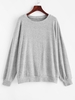 Marled Knit Drop Shoulder Slouchy Sweater S Light gray