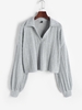 Marled Loose Polo Knitwear S Gray