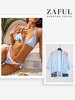 Matching Couple Swimwear Flower Ribbed String Bikini and Floral Kimono Light blue