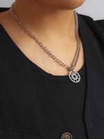 Mechanical Gear Pendant Splicing Chain Necklace